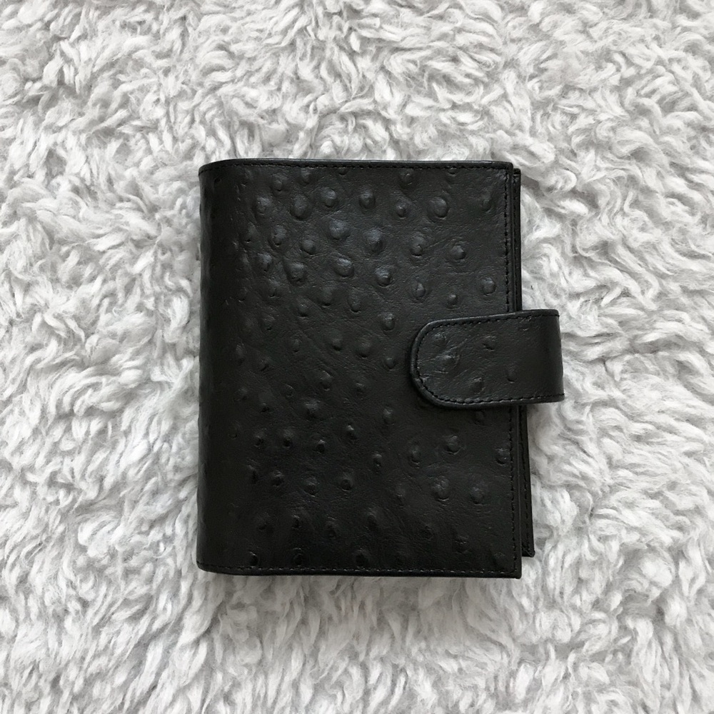 [LIKE NEW] Pebbled Ostrich Leather Pocket Planner